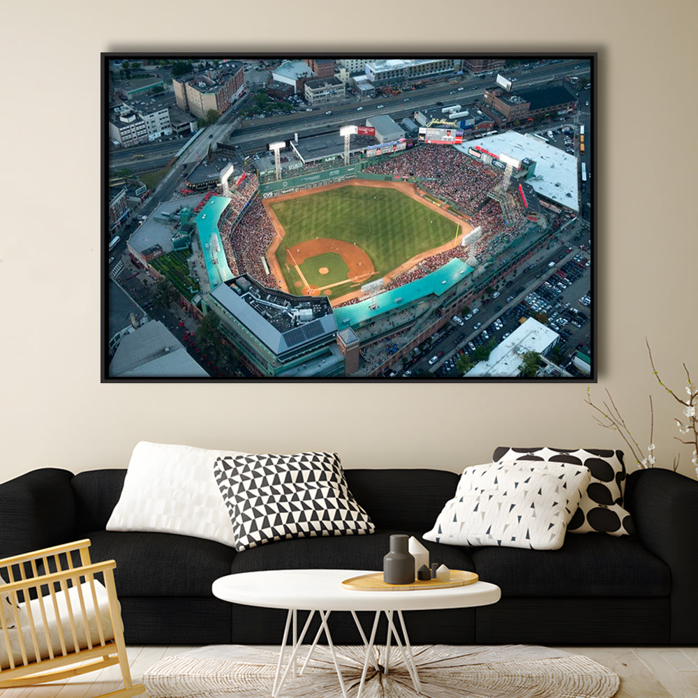 Fenway Park Top View, Stadium Canvas, Sport Art, Framed Canvas Print Wall Art, Floating Frame