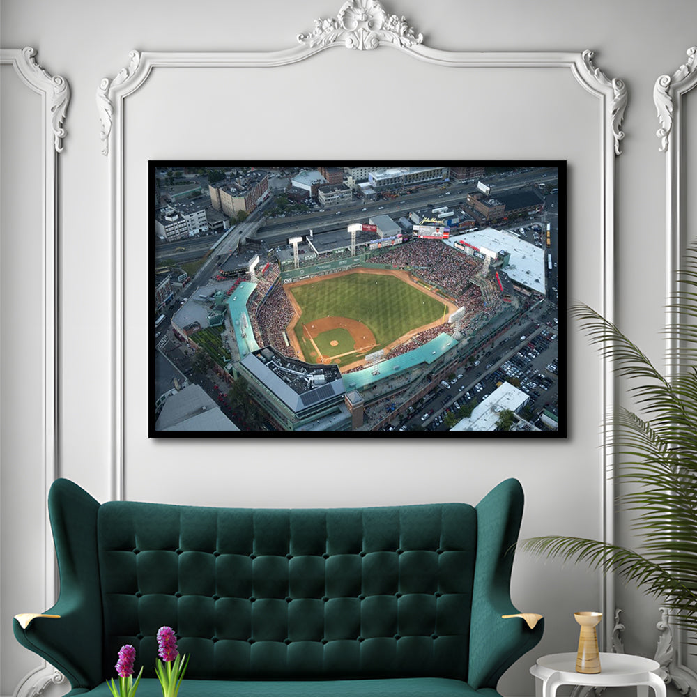 Fenway Park Top View, Stadium Canvas, Sport Art, Gift for him, Framed Art Print Wall Decor, Picture Framed