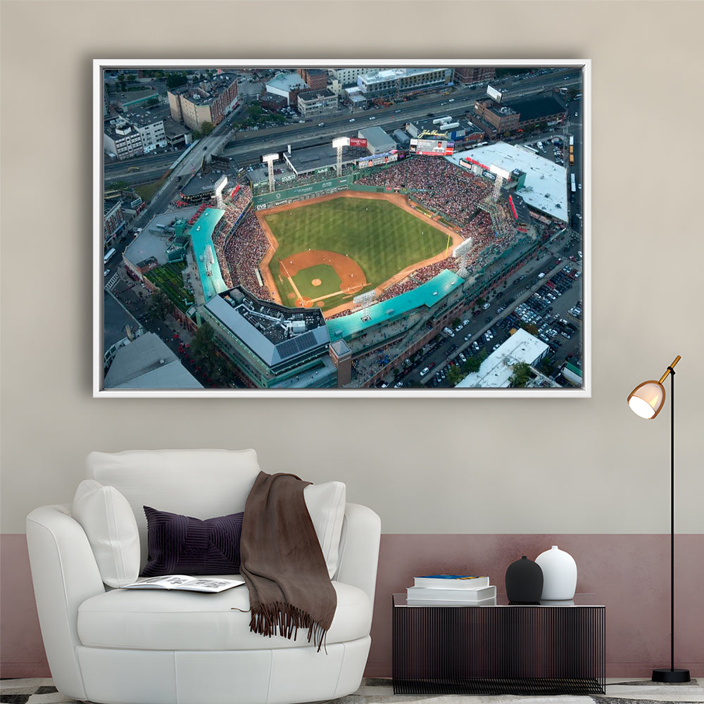 Fenway Park Top View, Stadium Canvas, Sport Art, Framed Canvas Print Wall Art, Floating Frame