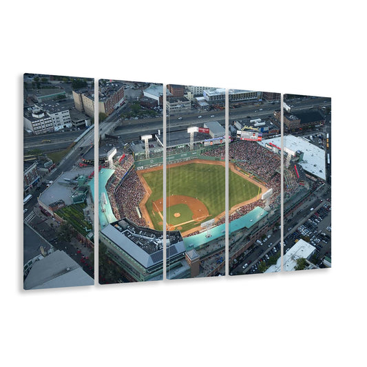 Fenway Park Top View, Stadium Canvas, Sport Art, 5 Panel B, Extra Large Canvas, Canvas Print Wall Art