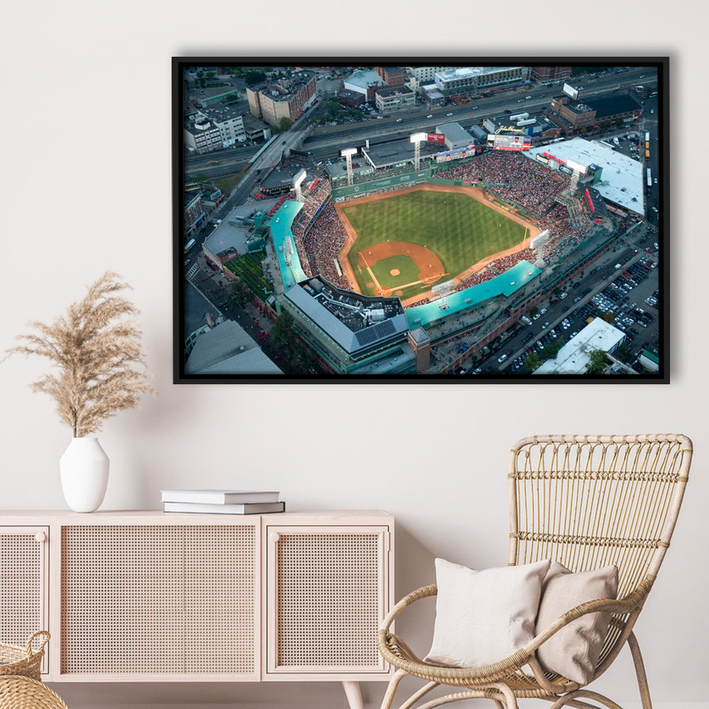 Fenway Park Top View, Stadium Canvas, Sport Art, Framed Canvas Print Wall Art, Floating Frame