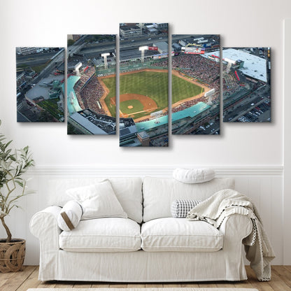 Fenway Park Top View, Stadium Canvas, Sport Art, Gift for him, 5 Panel, Large Canvas, Canvas Print Wall Art