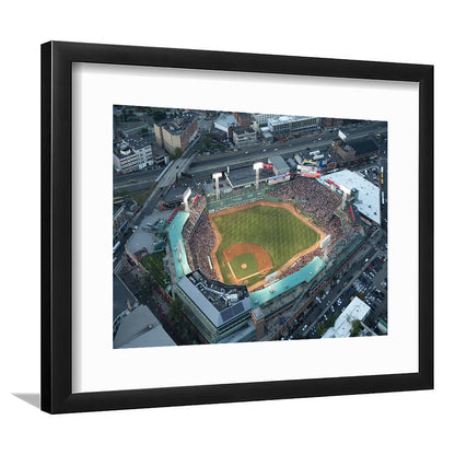 Fenway Park Top View, Stadium Canvas, Sport Art, Gift for him, White Border Framed Art Print Wall Decor