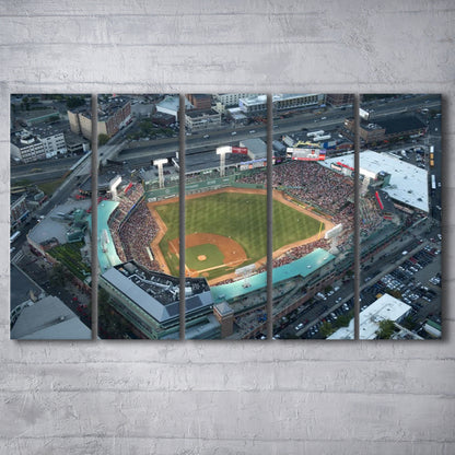 Fenway Park Top View, Stadium Canvas, Sport Art, 5 Panel B, Extra Large Canvas, Canvas Print Wall Art