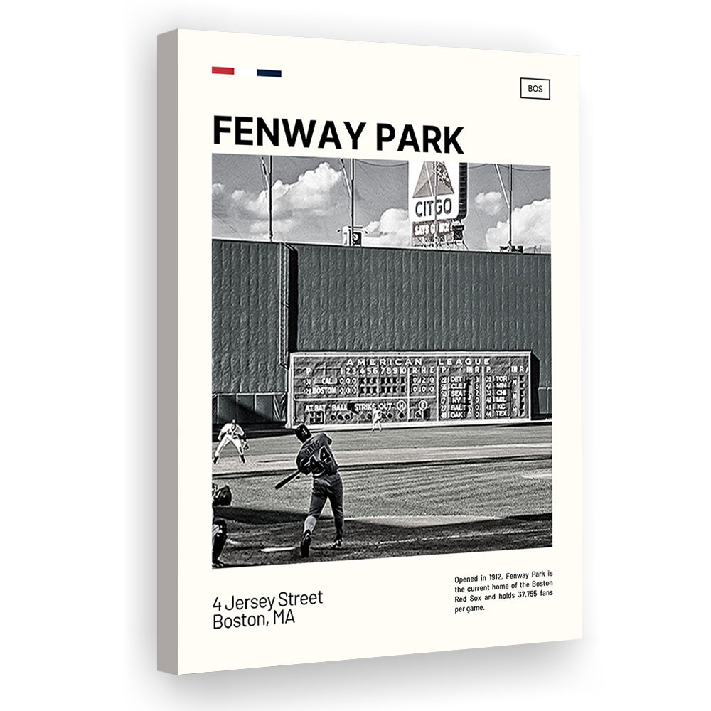 Fenway Park Vintage Green Monster Print,  Stadium Canvas Art, Fan Gifts, Sport Art, Canvas Print Wall Art