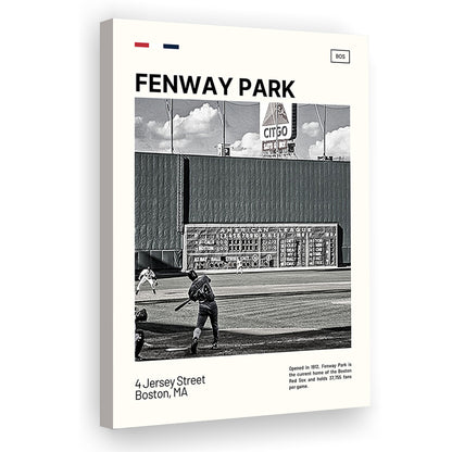 Fenway Park Vintage Green Monster Print,  Stadium Canvas Art, Fan Gifts, Sport Art, Canvas Print Wall Art