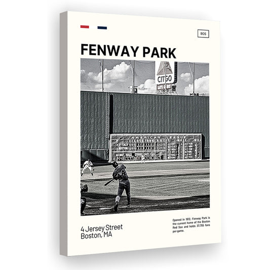 Fenway Park Vintage Green Monster Print,  Stadium Canvas Art, Fan Gifts, Sport Art, Canvas Print Wall Art