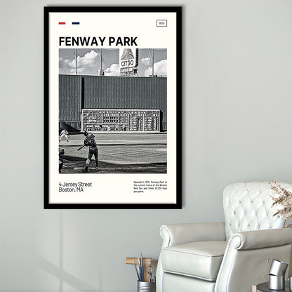 Fenway Park Vintage Green Monster Print,  Stadium Art, Gifts for him, Sport Art, Framed Art Print Wall Decor
