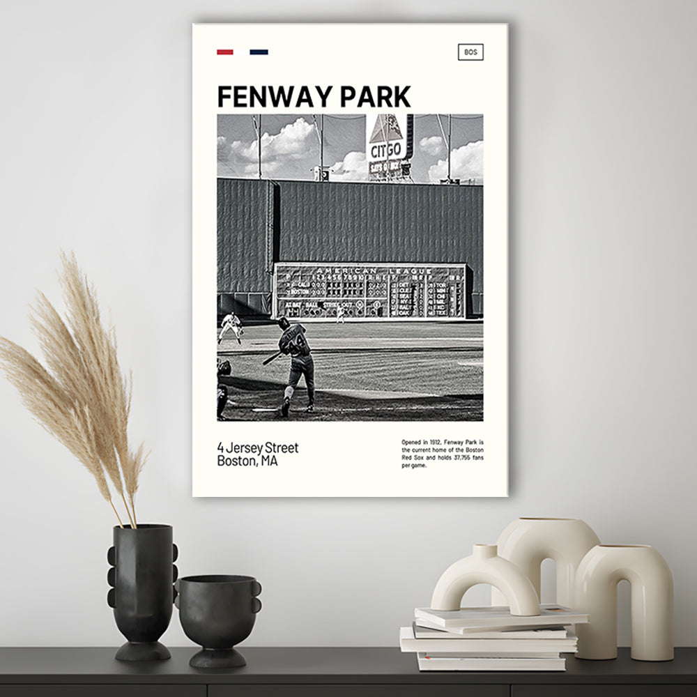 Fenway Park Vintage Green Monster Print,  Stadium Canvas Art, Fan Gifts, Sport Art, Canvas Print Wall Art