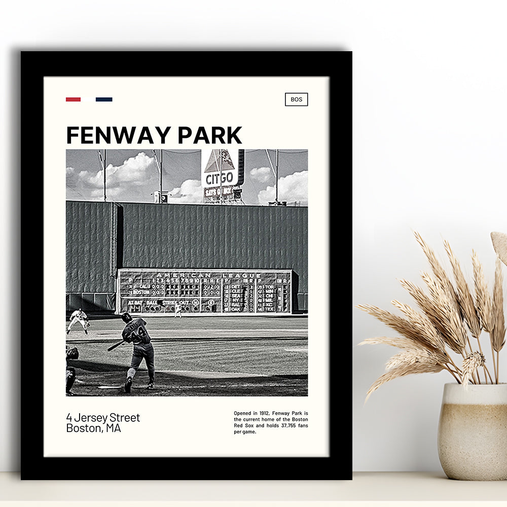 Fenway Park Vintage Green Monster Print,  Stadium Art, Gifts for him, Sport Art, Framed Art Print Wall Decor