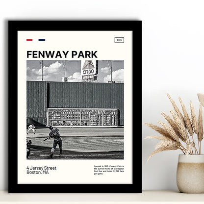Fenway Park Vintage Green Monster Print,  Stadium Art, Gifts for him, Sport Art, Framed Art Print Wall Decor