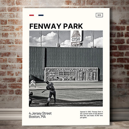 Fenway Park Vintage Green Monster Print,  Stadium Canvas Art, Fan Gifts, Sport Art, Canvas Print Wall Art