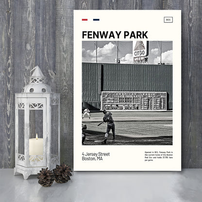 Fenway Park Vintage Green Monster Print,  Stadium Canvas Art, Fan Gifts, Sport Art, Canvas Print Wall Art