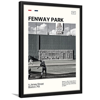 Fenway Park Vintage Green Monster Print,  Stadium Art, Gifts for him, Sport Art, Framed Art Print Wall Decor