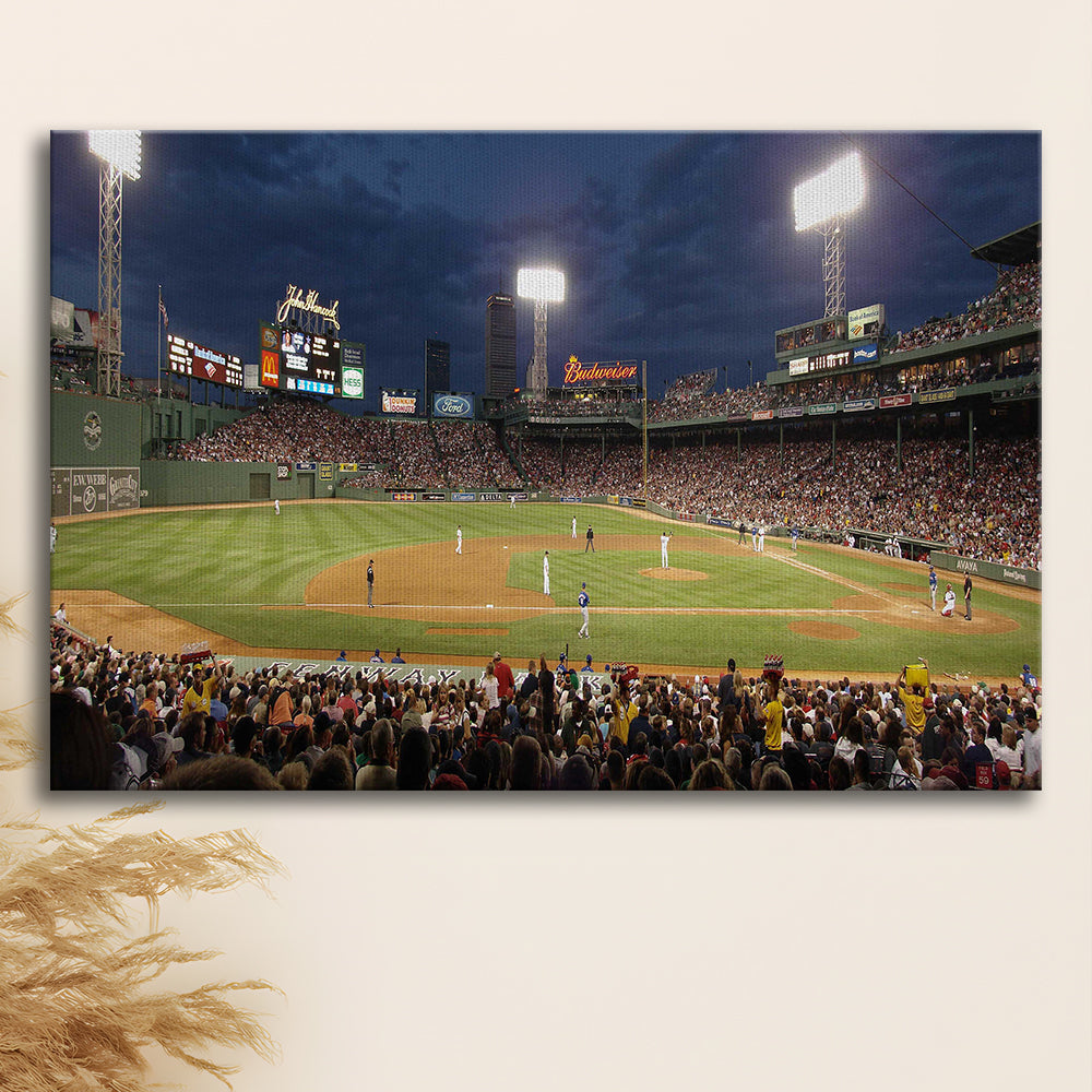 Fenway Park at Night, Stadium Canvas, Sport Art, Gift for him, Man Cave Decor, Art Print, Canvas Print Wall Art