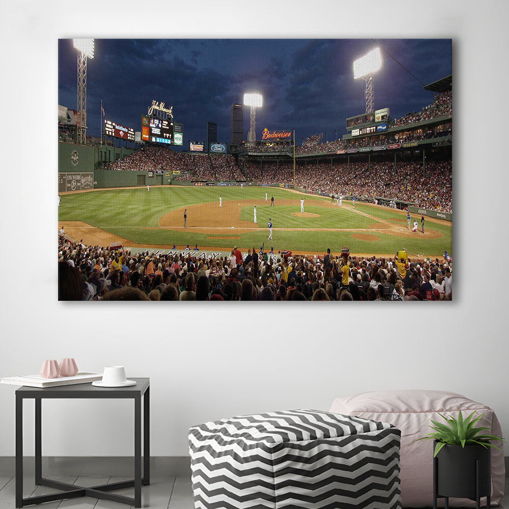 Fenway Park at Night, Stadium Canvas, Sport Art, Gift for him, Man Cave Decor, Art Print, Canvas Print Wall Art