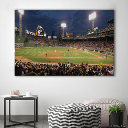 Fenway Park at Night, Stadium Canvas, Sport Art, Gift for him, Man Cave Decor, Art Print, Canvas Print Wall Art
