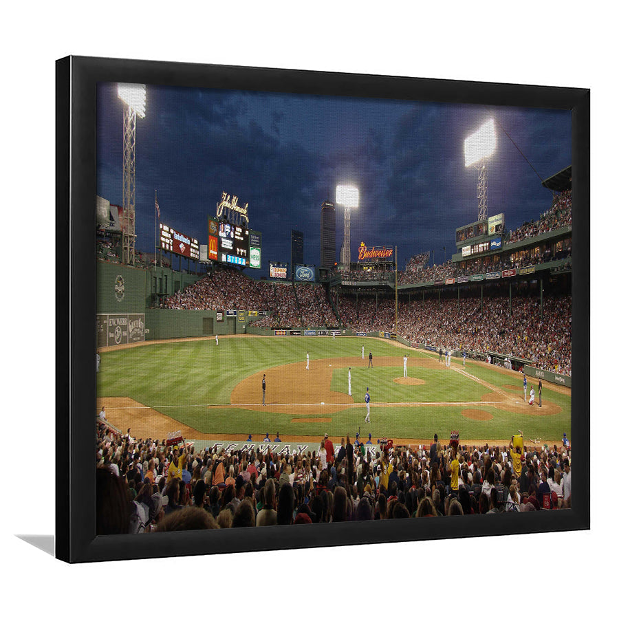 Fenway Park at Night, Stadium Canvas, Sport Art, Gift for him, Framed Art Print Wall Decor, Picture Framed