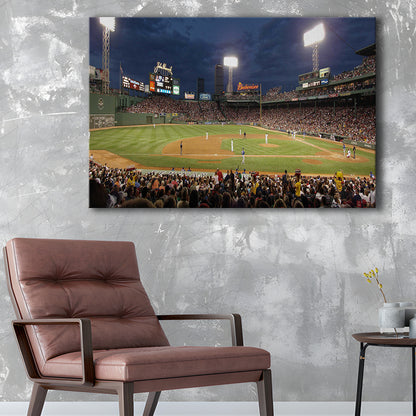 Fenway Park at Night, Stadium Canvas, Sport Art, Gift for him, Man Cave Decor, Art Print, Canvas Print Wall Art
