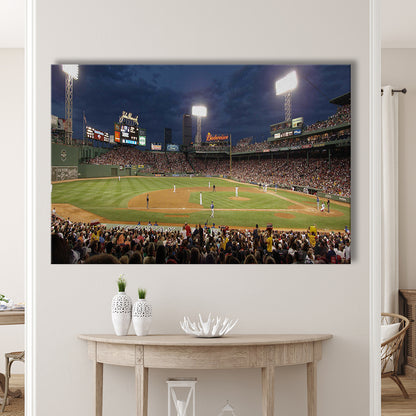 Fenway Park at Night, Stadium Canvas, Sport Art, Gift for him, Man Cave Decor, Art Print, Canvas Print Wall Art