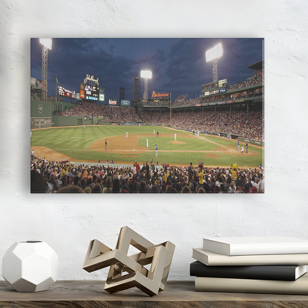 Fenway Park at Night, Stadium Canvas, Sport Art, Gift for him, Man Cave Decor, Art Print, Canvas Print Wall Art