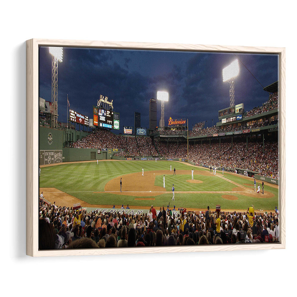 Fenway Park at Night, Stadium Canvas, Sport Art, Framed Canvas Print Wall Art, Floating Frame