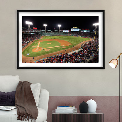 Fenway Park in Boston, Stadium Canvas, Sport Art, Gift for him, White Border Framed Art Print Wall Decor