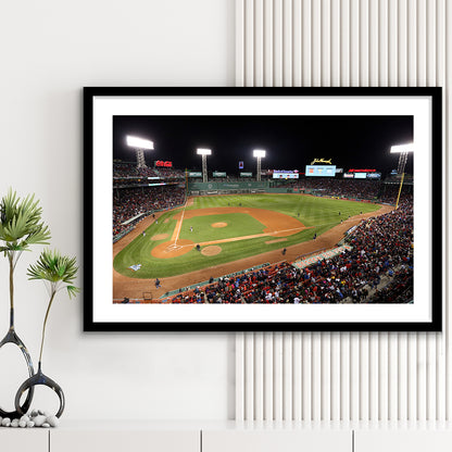 Fenway Park in Boston, Stadium Canvas, Sport Art, Gift for him, White Border Framed Art Print Wall Decor