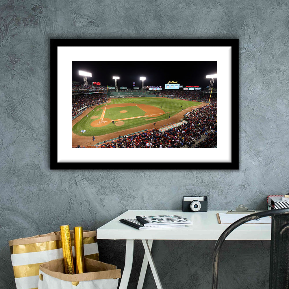 Fenway Park in Boston, Stadium Canvas, Sport Art, Gift for him, White Border Framed Art Print Wall Decor