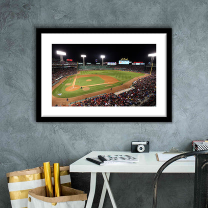 Fenway Park in Boston, Stadium Canvas, Sport Art, Gift for him, White Border Framed Art Print Wall Decor