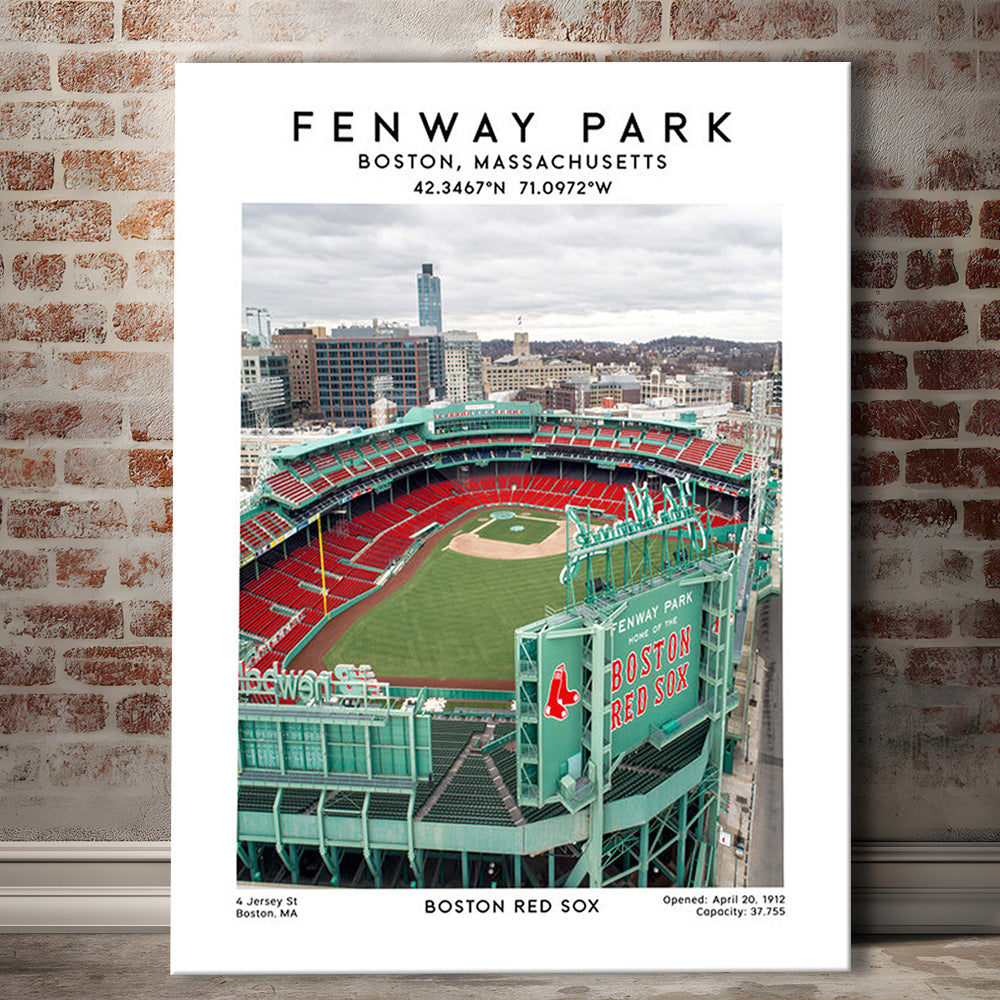Fenway Park,Boston Baseball Stadium Wall Art Print, Sport Art Print, Canvas Prints Wall Art, Man Cave Decor