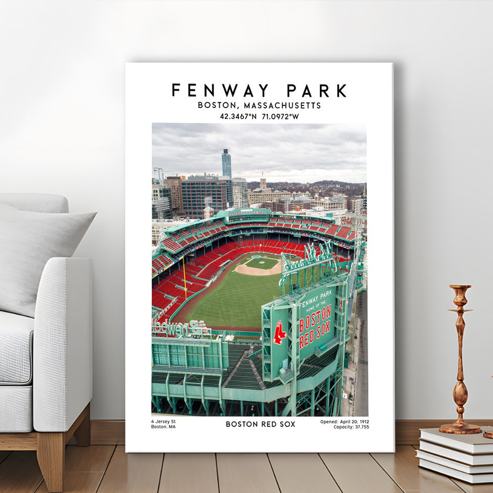 Fenway Park,Boston Baseball Stadium Wall Art Print, Sport Art Print, Canvas Prints Wall Art, Man Cave Decor