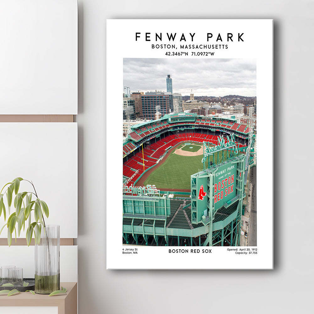 Fenway Park,Boston Baseball Stadium Wall Art Print, Sport Art Print, Canvas Prints Wall Art, Man Cave Decor