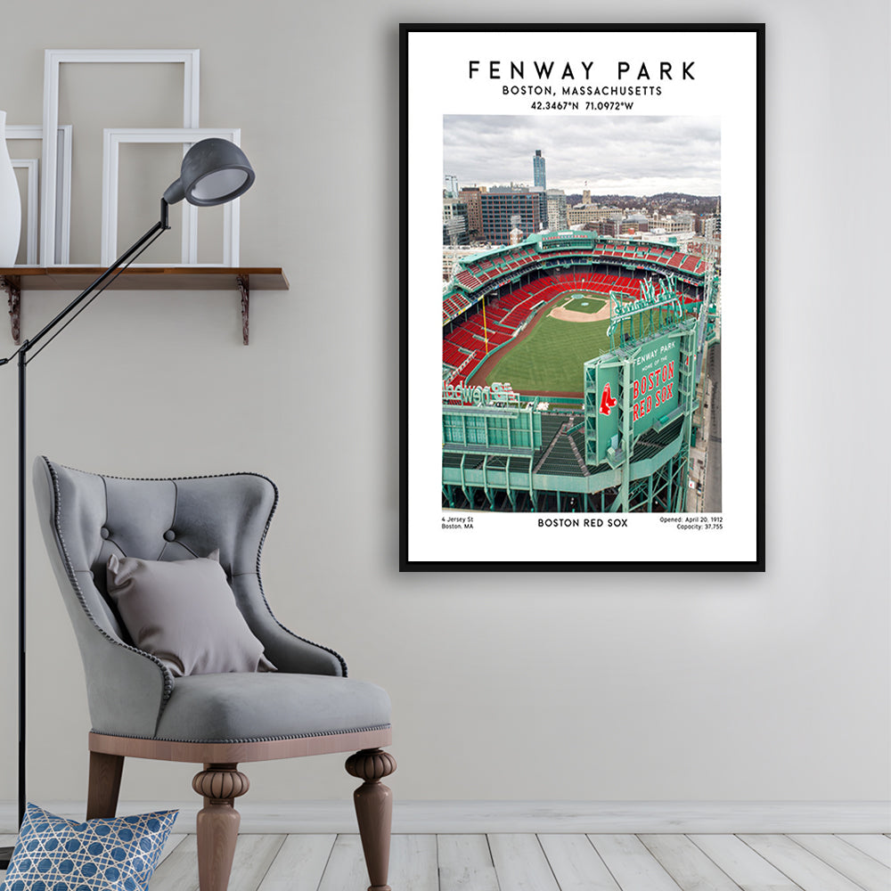 Fenway Park,Boston Baseball Stadium Wall Art Print, Sport Art Print, Framed Canvas Prints Wall Art