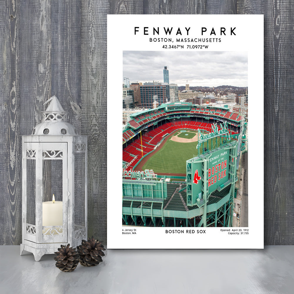 Fenway Park,Boston Baseball Stadium Wall Art Print, Sport Art Print, Canvas Prints Wall Art, Man Cave Decor