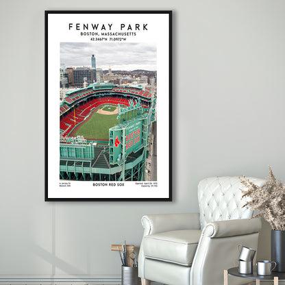 Fenway Park,Boston Baseball Stadium Wall Art Print, Sport Art Print, Framed Canvas Prints Wall Art