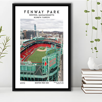 Fenway Park,Boston Baseball Stadium Wall Art Print, Sport Art Print, Framed Canvas Prints Wall Art