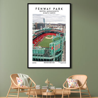 Fenway Park,Boston Baseball Stadium Wall Art Print, Sport Art Print, Framed Canvas Prints Wall Art