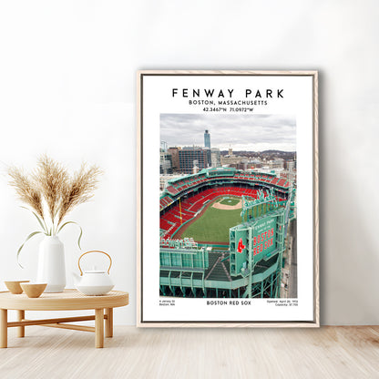 Fenway Park,Boston Baseball Stadium Wall Art Print, Sport Art Print, Framed Canvas Prints Wall Art