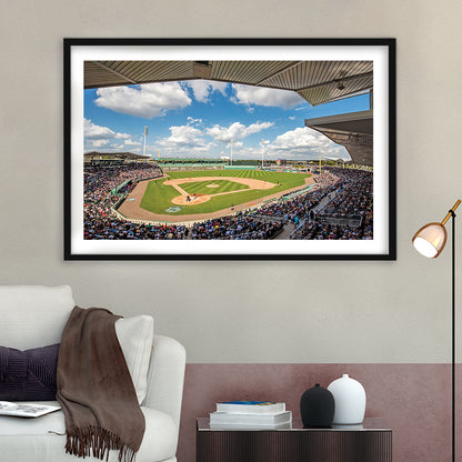 Fenway South Park in Fort Myers, Stadium Canvas, Sport Art, Gift for him, White Border Framed Art Print Wall Decor