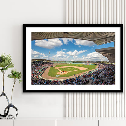 Fenway South Park in Fort Myers, Stadium Canvas, Sport Art, Gift for him, White Border Framed Art Print Wall Decor