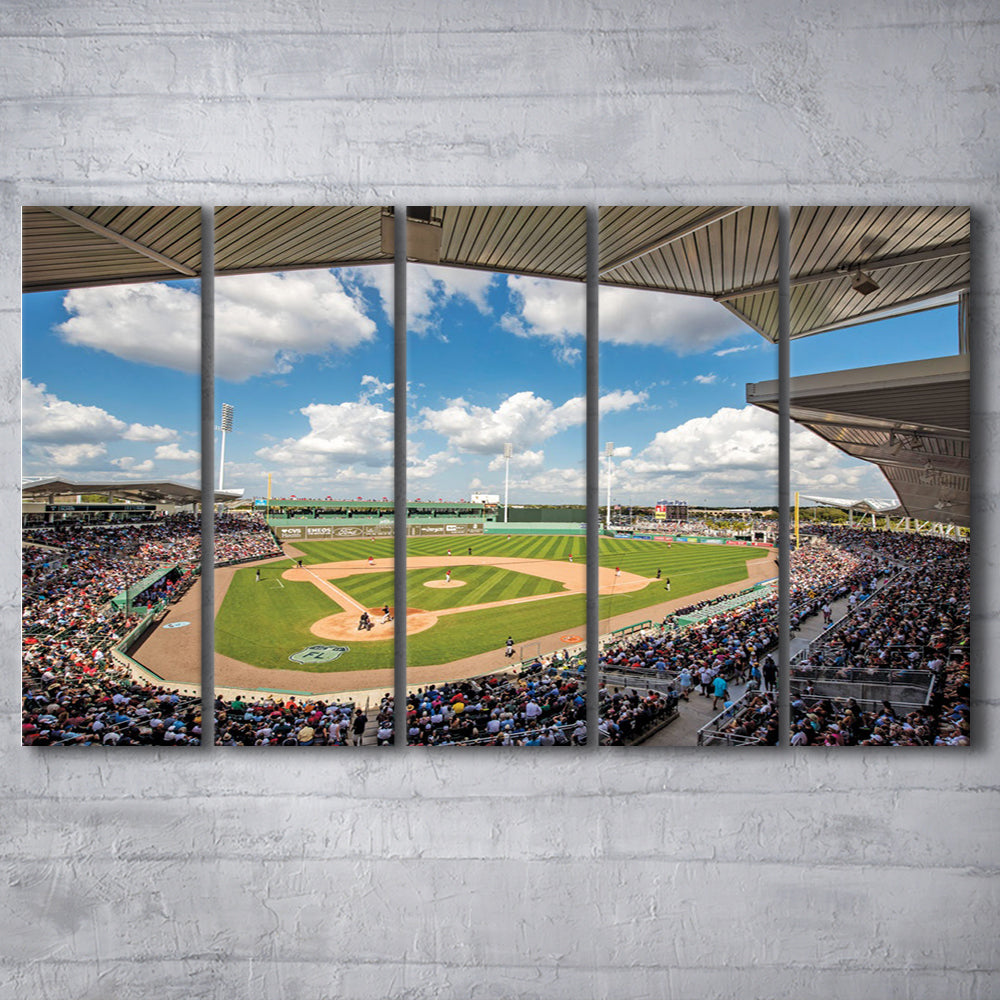 Fenway South Park in Fort Myers, Stadium Canvas, Sport Art, 5 Panel B, Extra Large Canvas, Canvas Print Wall Art