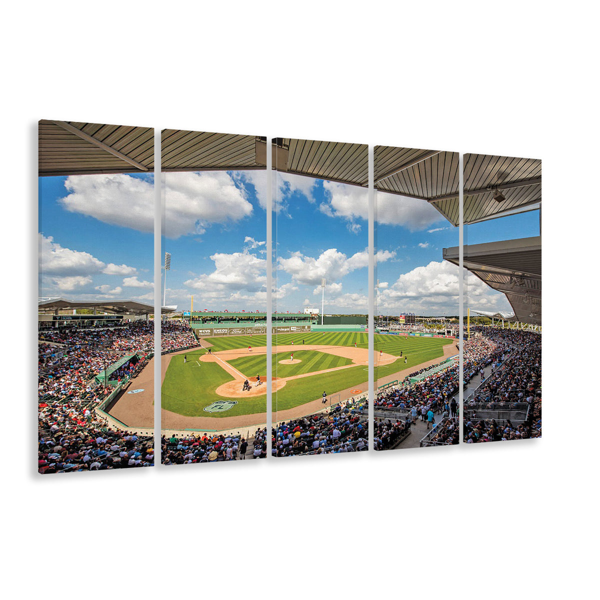 Fenway South Park in Fort Myers, Stadium Canvas, Sport Art, 5 Panel B, Extra Large Canvas, Canvas Print Wall Art
