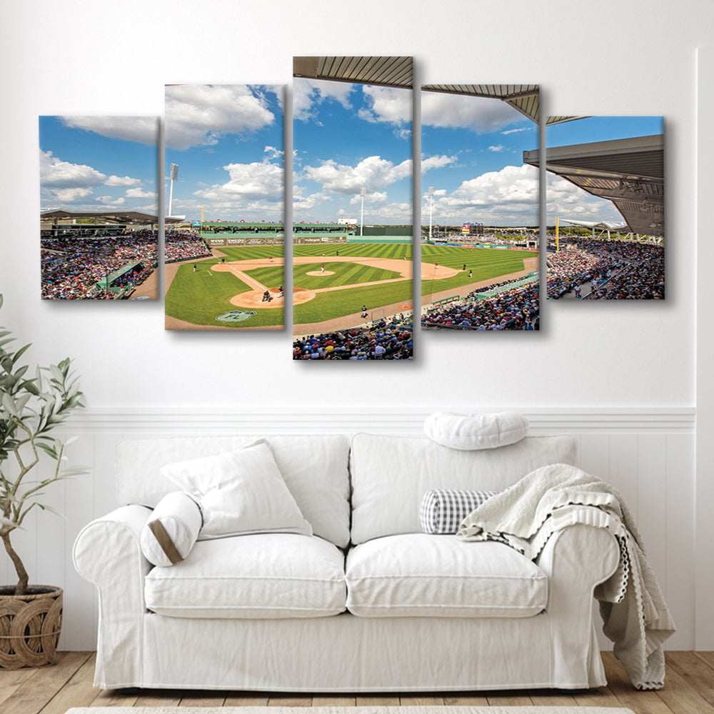 Fenway South Park in Fort Myers, Stadium Canvas, Sport Art, Gift for him, 5 Panel, Large Canvas, Canvas Print Wall Art
