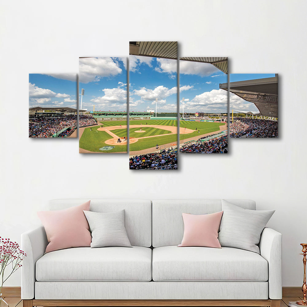 Fenway South Park in Fort Myers, Stadium Canvas, Sport Art, Gift for him, 5 Panel, Large Canvas, Canvas Print Wall Art