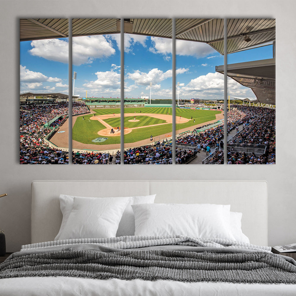 Fenway South Park in Fort Myers, Stadium Canvas, Sport Art, 5 Panel B, Extra Large Canvas, Canvas Print Wall Art