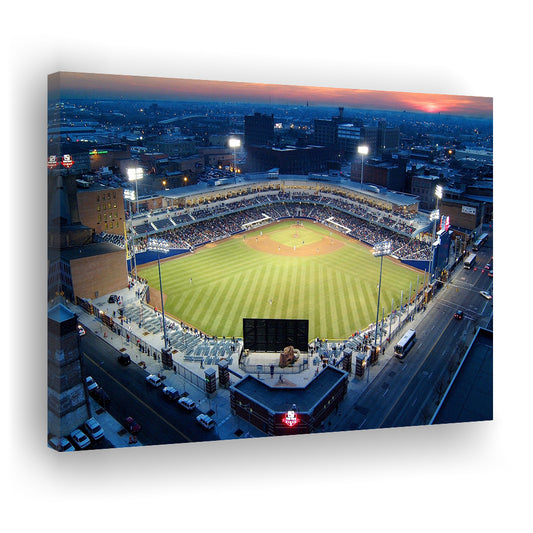 Fifth Third Field Aerial View, Stadium Canvas, Sport Art, Gift for him, Man Cave Decor, Art Print, Canvas Print Wall Art