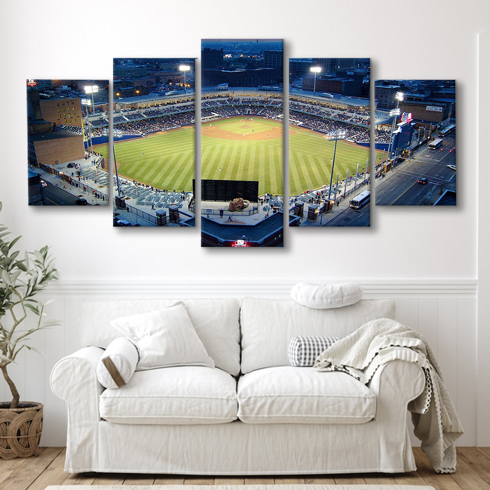 Fifth Third Field Aerial View, Stadium Canvas, Sport Art, Gift for him, 5 Panel, Large Canvas, Canvas Print Wall Art