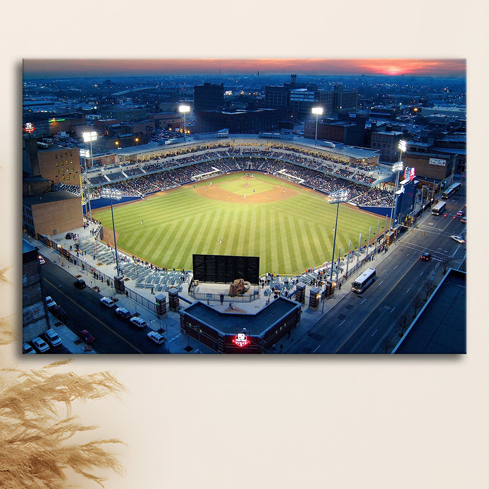 Fifth Third Field Aerial View, Stadium Canvas, Sport Art, Gift for him, Man Cave Decor, Art Print, Canvas Print Wall Art