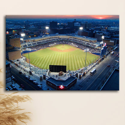 Fifth Third Field Aerial View, Stadium Canvas, Sport Art, Gift for him, Man Cave Decor, Art Print, Canvas Print Wall Art